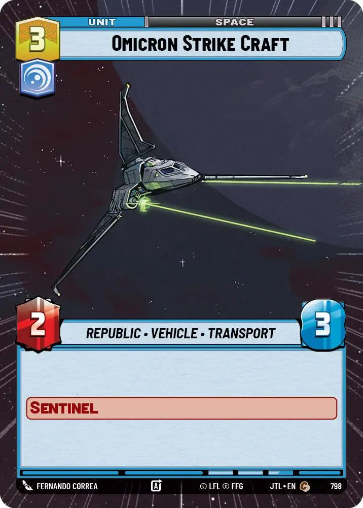 Omicron Strike Craft (Hyperspace Foil) (798) [Jump to Lightspeed] - Star Wars: Unlimited Single