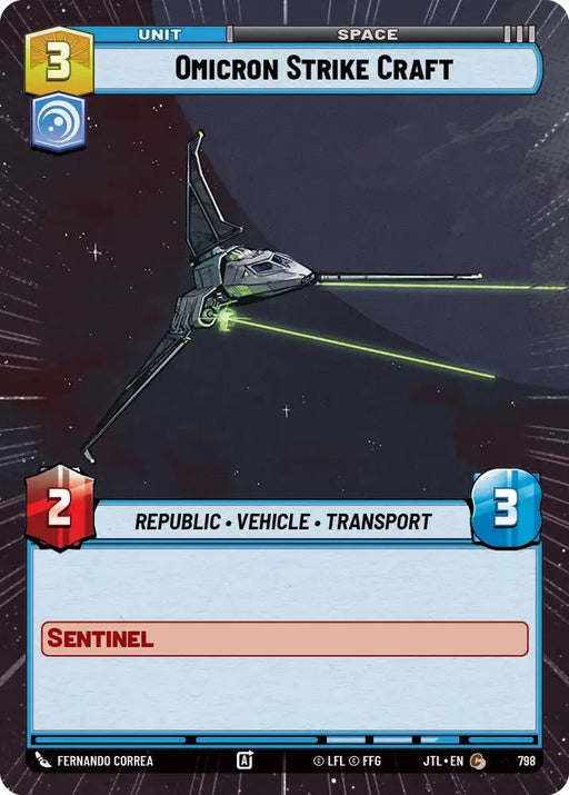 Omicron Strike Craft (Hyperspace Foil) (798) [Jump to Lightspeed] - Star Wars: Unlimited Single