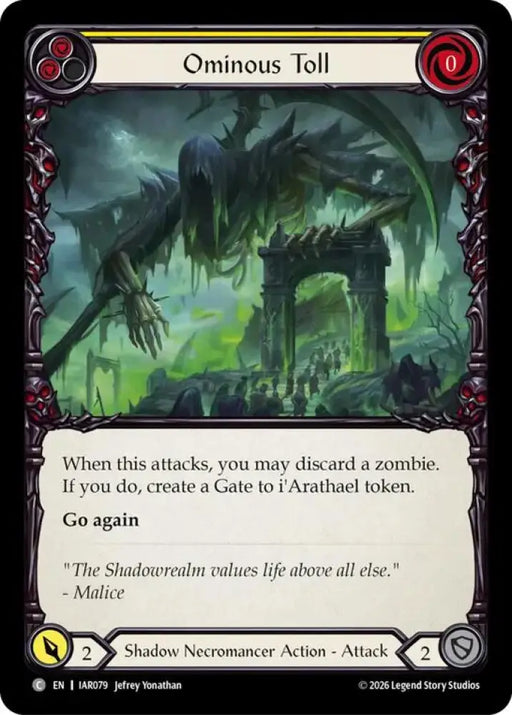 Ominous Toll (Yellow) (IAR079) [Usurp the Shadow Throne]