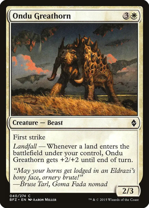 Ondu Greathorn [Battle for Zendikar] - MTG Single