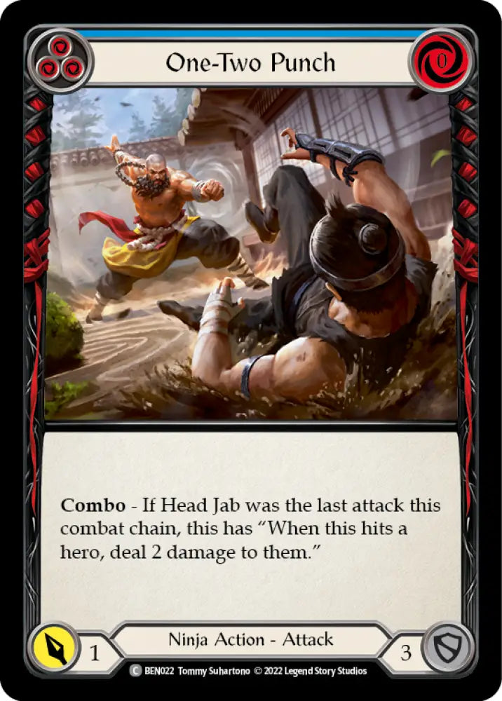 One-Two Punch (Blue) [Outsiders] (Benji Blitz Deck) - Flesh And Blood Single