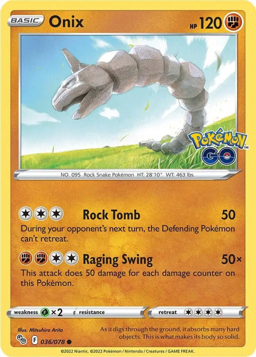 Onix (036/078) [Pokémon GO] - Pokemon Single