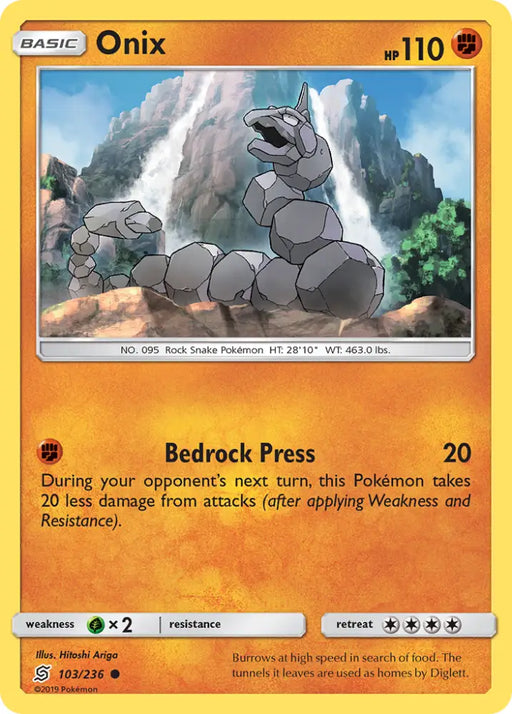 Onix (103/236) [Sun & Moon: Unified Minds] - Pokemon Single
