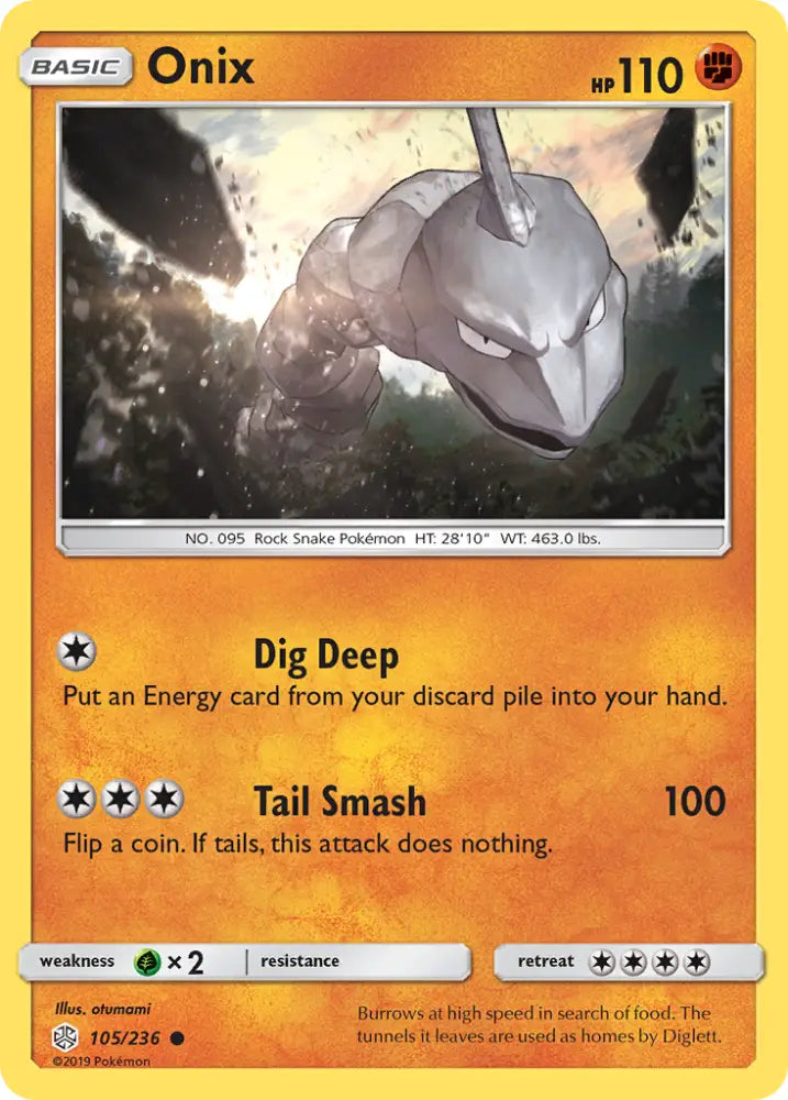 Onix (105/236) [Sun & Moon: Cosmic Eclipse] - Pokemon Single