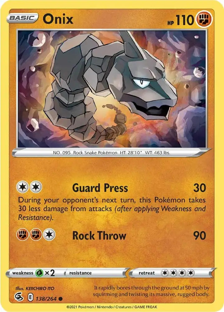 Onix (138/264) [Sword & Shield: Fusion Strike] - Pokemon Single