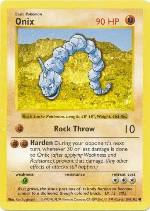 Onix (56/102) [Base Set Shadowless Unlimited] - Pokemon Single