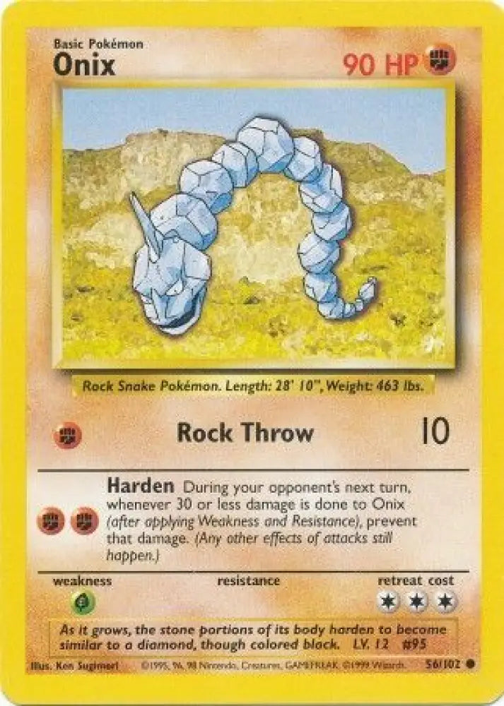 Onix (56/102) [Base Set Unlimited] - Pokemon Single
