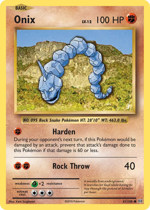 Onix (61/108) [XY: Evolutions] - Pokemon Single