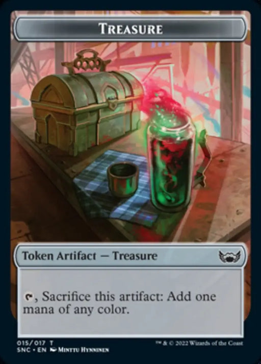 Ooze (025) // Treasure (015) Double-Sided Token [Streets of New Capenna Commander Tokens] - MTG Single