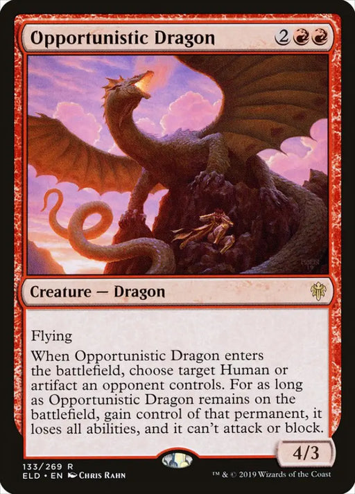 Opportunistic Dragon [Throne of Eldraine] - MTG Single