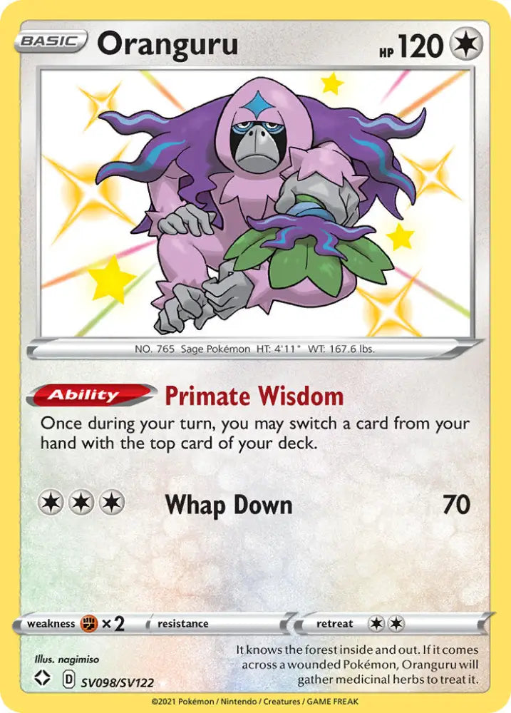 Oranguru (SV098/SV122) [Sword & Shield: Shining Fates] - Pokemon Single