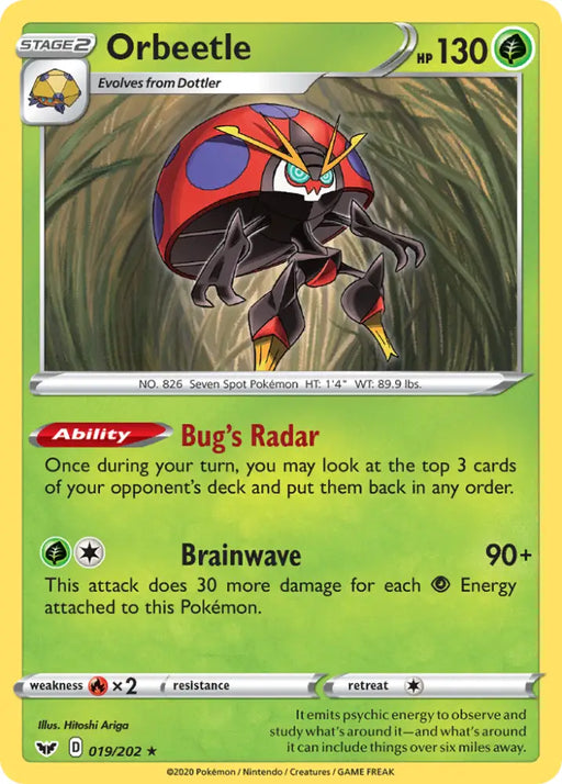 Orbeetle (019/202) [Sword & Shield: Base Set] - Pokemon Single