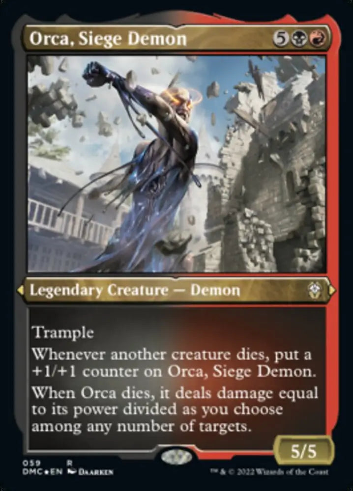 Orca Siege Demon (Foil Etched) [Dominaria United Commander] - MTG Single