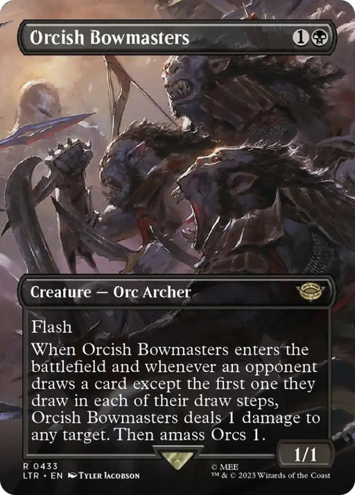 Orcish Bowmasters (Borderless Alternate Art) [The Lord of the Rings: Tales of Middle-Earth] - MTG Single