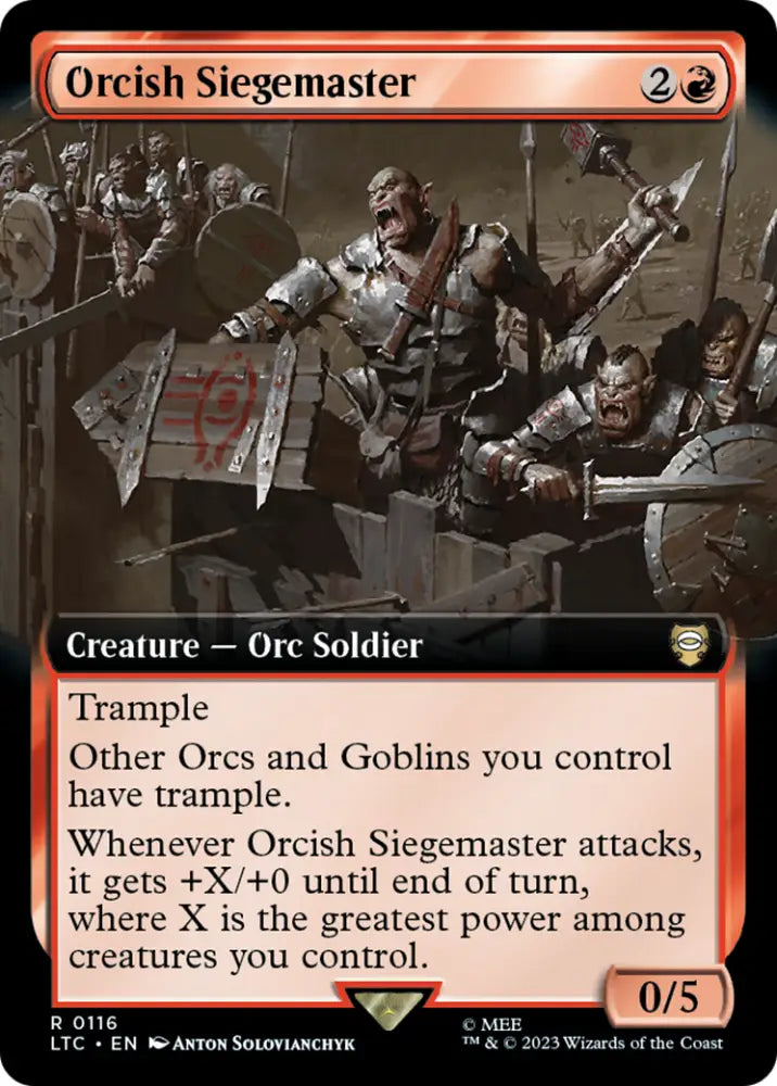 Orcish Siegemaster (Extended Art) [The Lord of the Rings: Tales of Middle-Earth Commander] - MTG Single