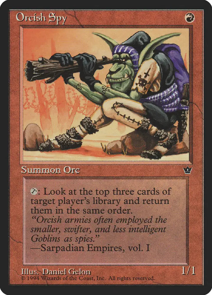 Orcish Spy (Daniel Gelon) [Fallen Empires] - MTG Single