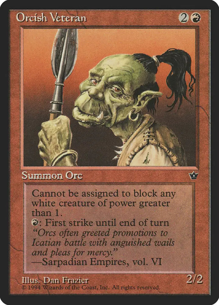 Orcish Veteran (Dan Frazier) [Fallen Empires] - MTG Single