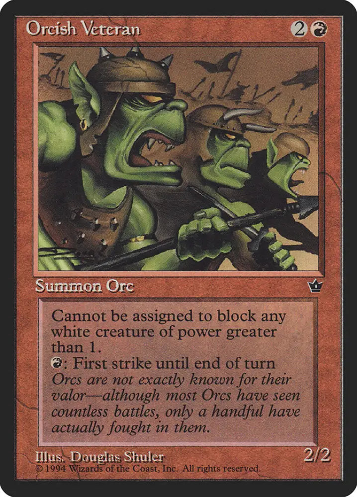 Orcish Veteran (Douglas Shuler) [Fallen Empires] - MTG Single