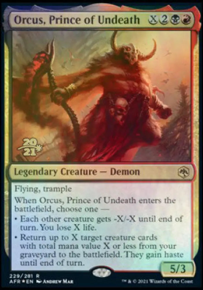 Orcus Prince of Undeath [Dungeons & Dragons: Adventures in the Forgotten Realms Prerelease Promos] - MTG Single