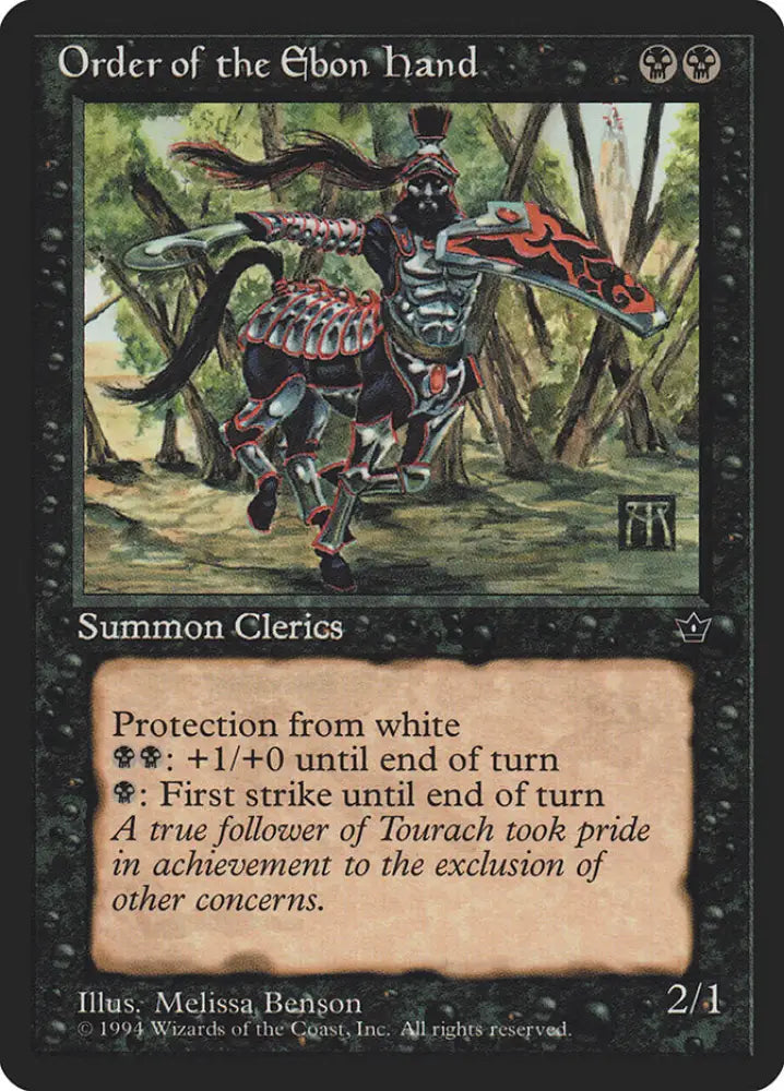 Order of the Ebon Hand (Melissa A. Benson) [Fallen Empires] - MTG Single