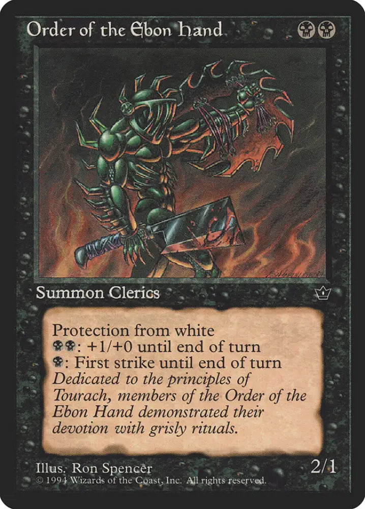 Order of the Ebon Hand (Ron Spencer) [Fallen Empires] - MTG Single