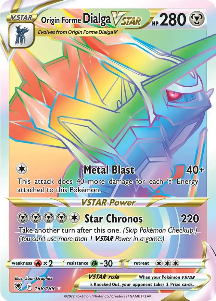 Origin Forme Dialga VSTAR (198/189) [Sword & Shield: Astral Radiance] - Pokemon Single