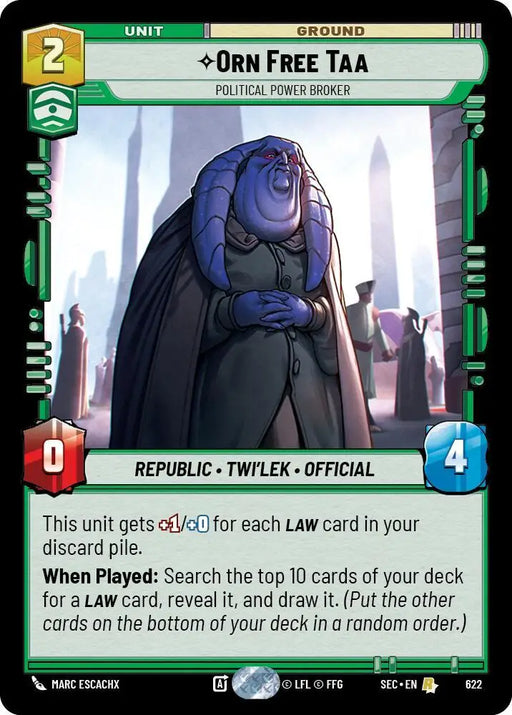 Orn Free Taa - Political Power Broker (Foil) (622) [Secrets of Power]