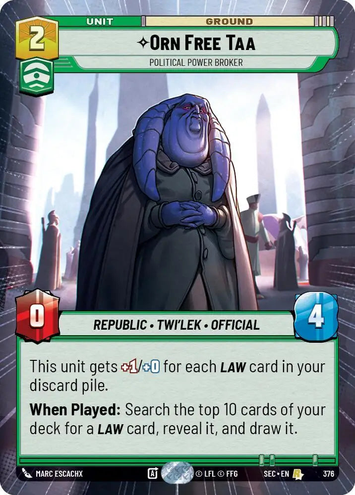 Orn Free Taa - Political Power Broker (Hyperspace) (376) [Secrets of Power]