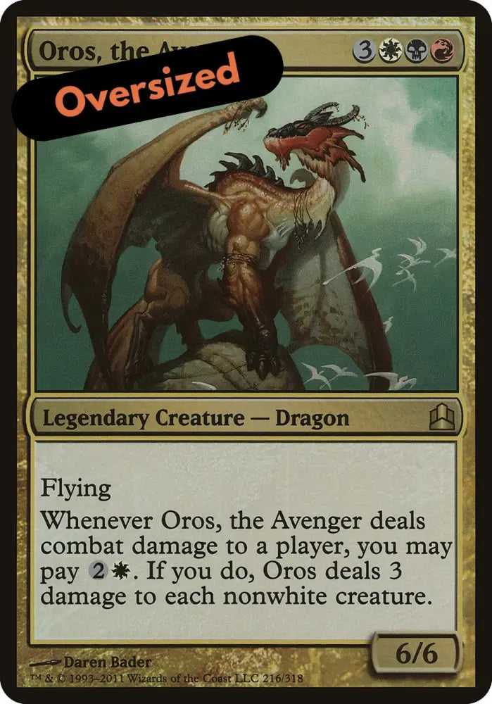 Oros the Avenger (Oversized) [Commander 2011 Oversized] - MTG Single