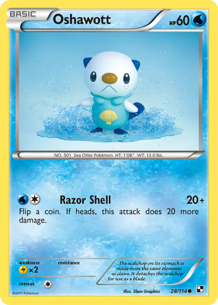 Oshawott (28/114) [Black & White: Base Set] - Pokemon Single