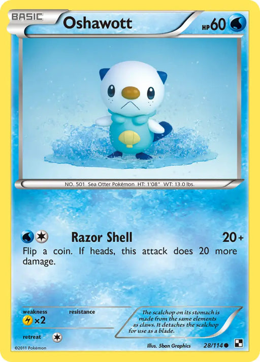 Oshawott (28/114) [Black & White: Base Set] - Pokemon Single
