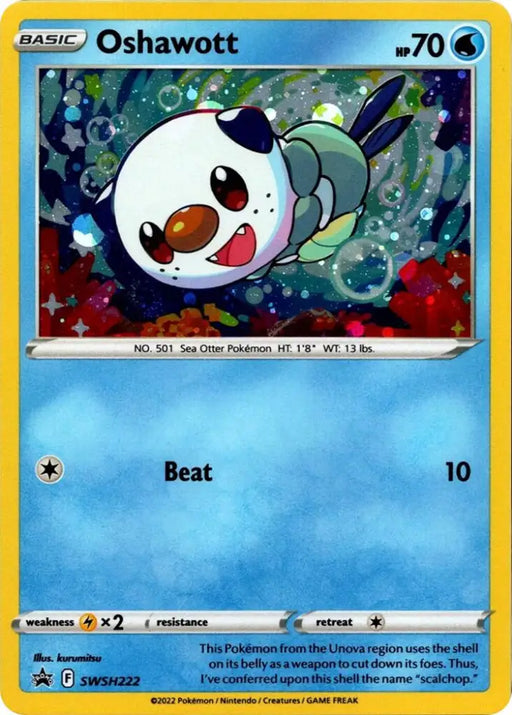 Oshawott (SWSH222) (Cosmo Holo) [Sword & Shield: Black Star Promos] - Pokemon Single