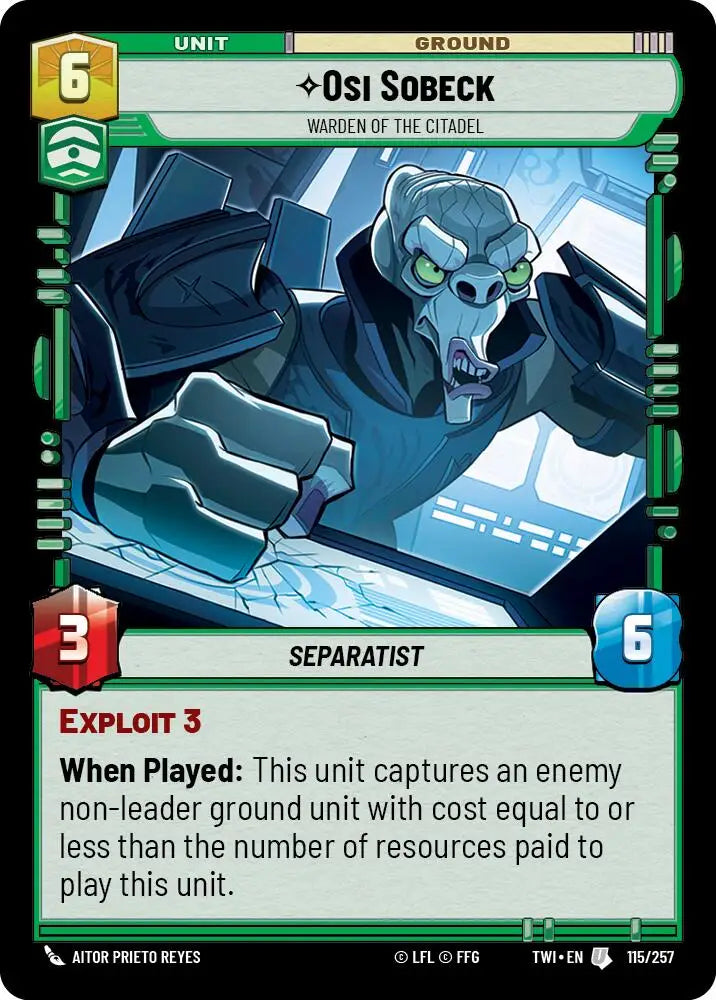 Osi Sobeck - Warden of the Citadel (115/257) [Twilight of the Republic] - Star Wars: Unlimited Single