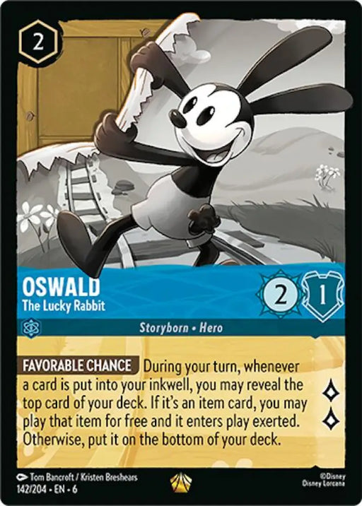 Oswald - The Lucky Rabbit (142/204) [Azurite Sea] - Lorcana Single