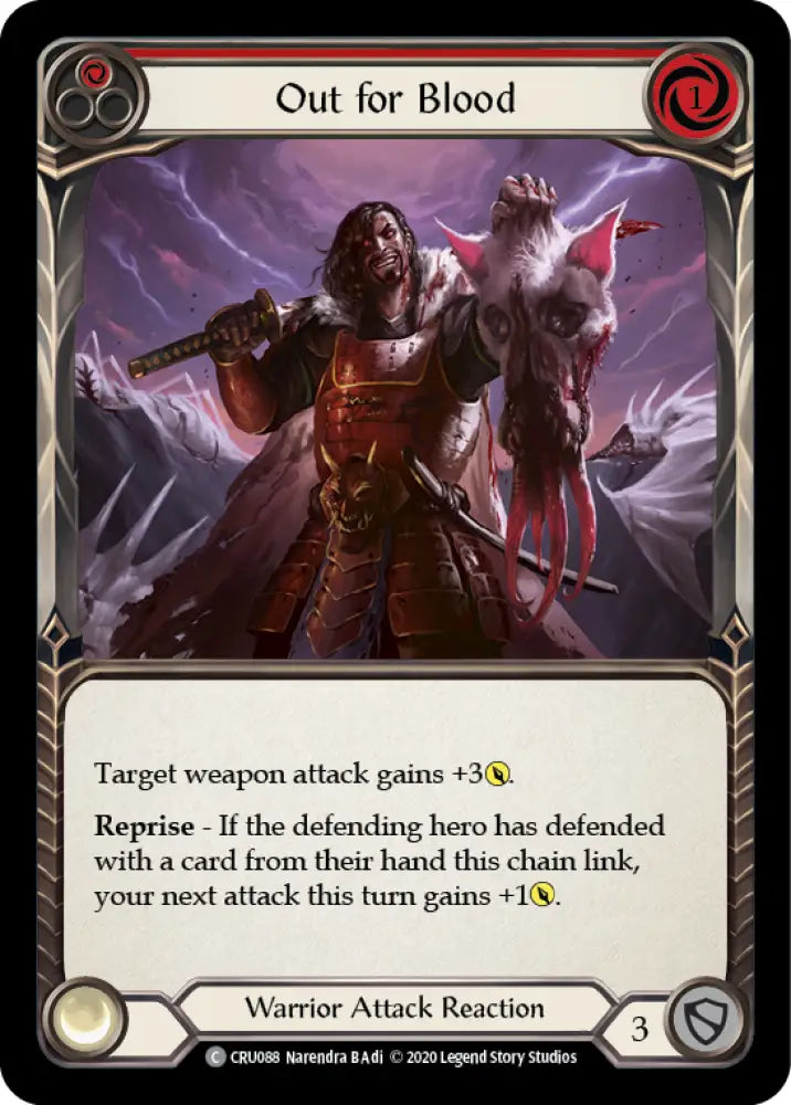 Out for Blood (Red) [Crucible of War 1st Edition] 1st Edition Rainbow Foil - Flesh And Blood Single
