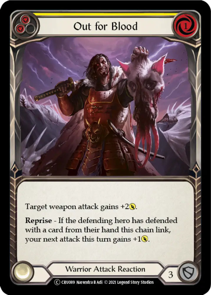 Out for Blood (Yellow) [Crucible of War Unlimited] Unlimited Rainbow Foil - Flesh And Blood Single