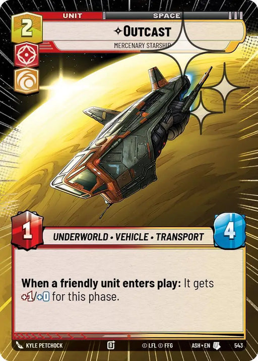 Outcast - Mercenary Starship (Hyperspace Foil) (543) [Ashes of the Empire]