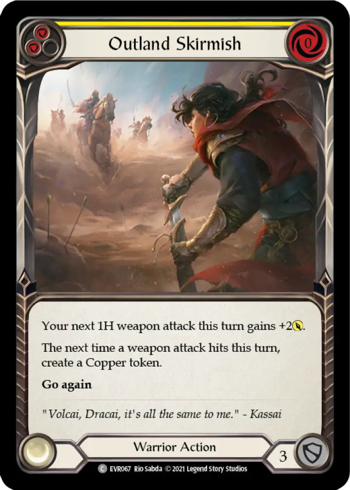 Outland Skirmish (Yellow) [Everfest] 1st Edition Normal - Flesh And Blood Single