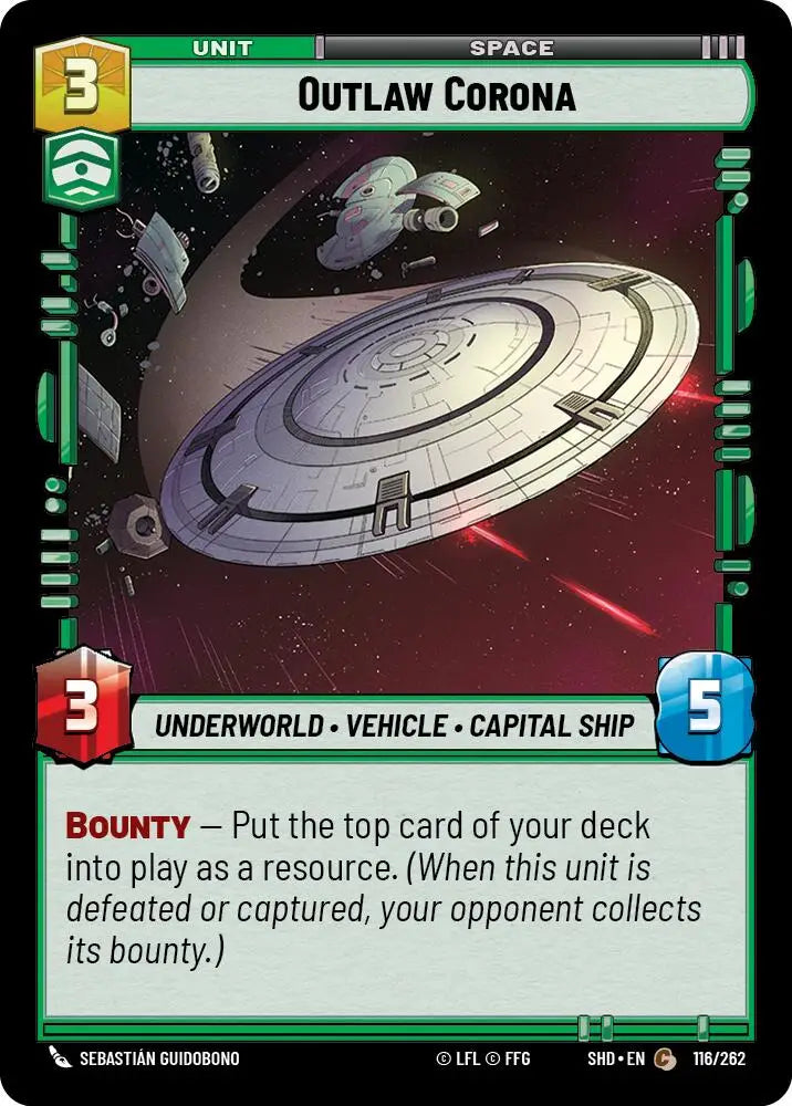 Outlaw Corona (116/262) [Shadows of the Galaxy] - Star Wars: Unlimited Single