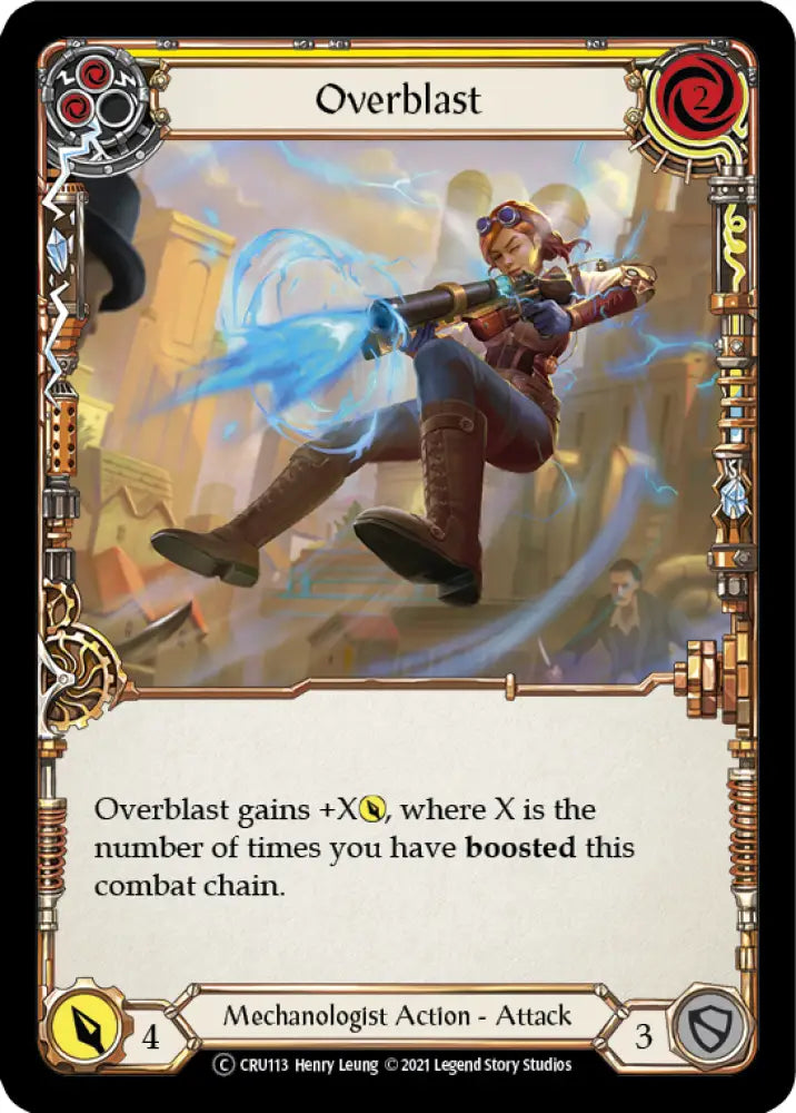 Overblast (Yellow) [Crucible of War Unlimited] Unlimited Rainbow Foil - Flesh And Blood Single