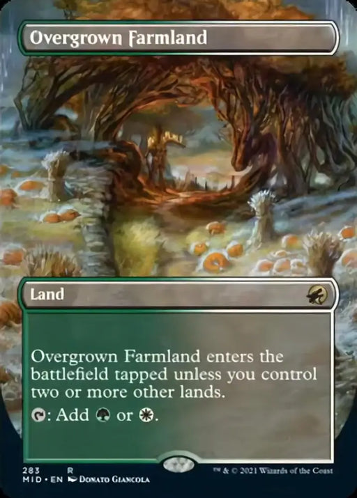 Overgrown Farmland (Borderless Alternate Art) [Innistrad: Midnight Hunt] - MTG Single