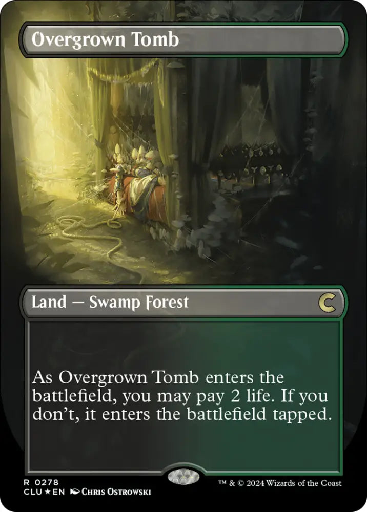 Overgrown Tomb (Borderless) [Ravnica: Clue Edition] - MTG Single