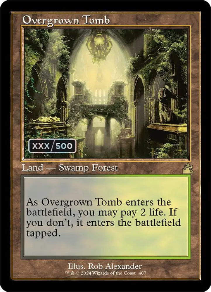 Overgrown Tomb (Retro) (Serialized) [Ravnica Remastered] - MTG Single