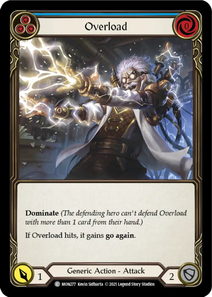 Overload (Blue) [Monarch 1st Edition] 1st Edition Rainbow Foil - Flesh And Blood Single