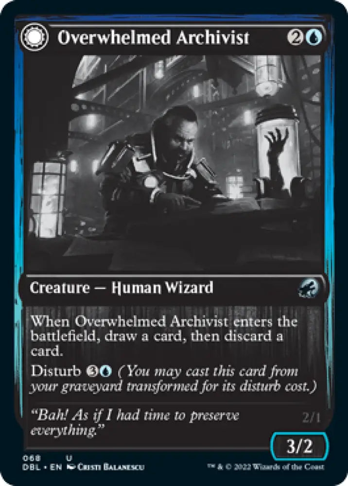 Overwhelmed Archivist // Archive Haunt [Innistrad: Double Feature] - MTG Single