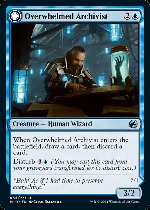 Overwhelmed Archivist // Archive Haunt [Innistrad: Midnight Hunt] - MTG Single