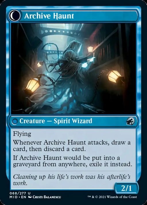 Overwhelmed Archivist // Archive Haunt [Innistrad: Midnight Hunt] - MTG Single