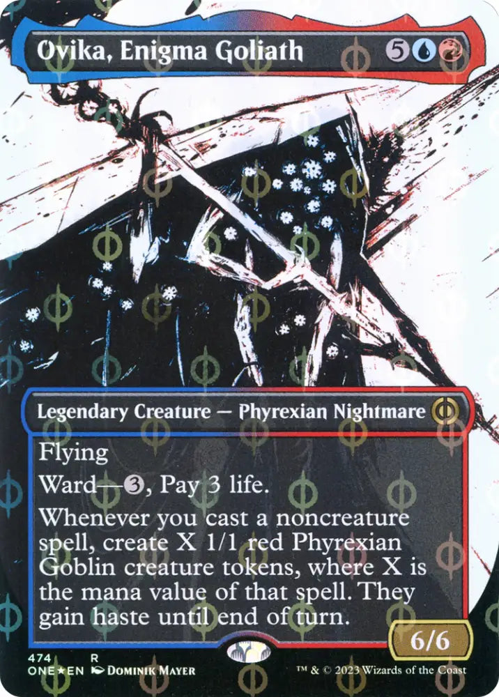 Ovika Enigma Goliath (Borderless Ichor Step-and-Compleat Foil) [Phyrexia: All Will Be One] - MTG Single