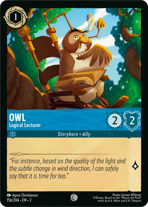 Owl - Logical Lecturer (156/204) [Rise of the Floodborn] - Lorcana Single