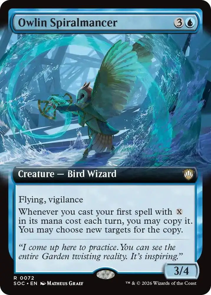 Owlin Spiralmancer (Extended Art) (72) [Secrets of Strixhaven Commander]